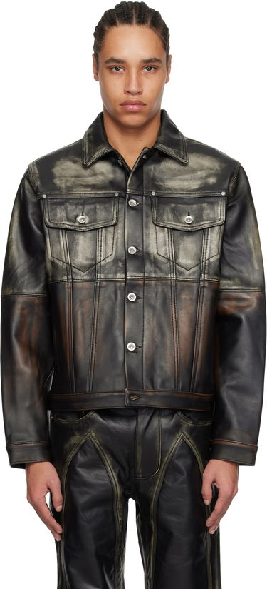 Bunda Who Decides War Who Decides War Ombre Trucker Leather Jacket Čierna | 1131350031SS25, 0