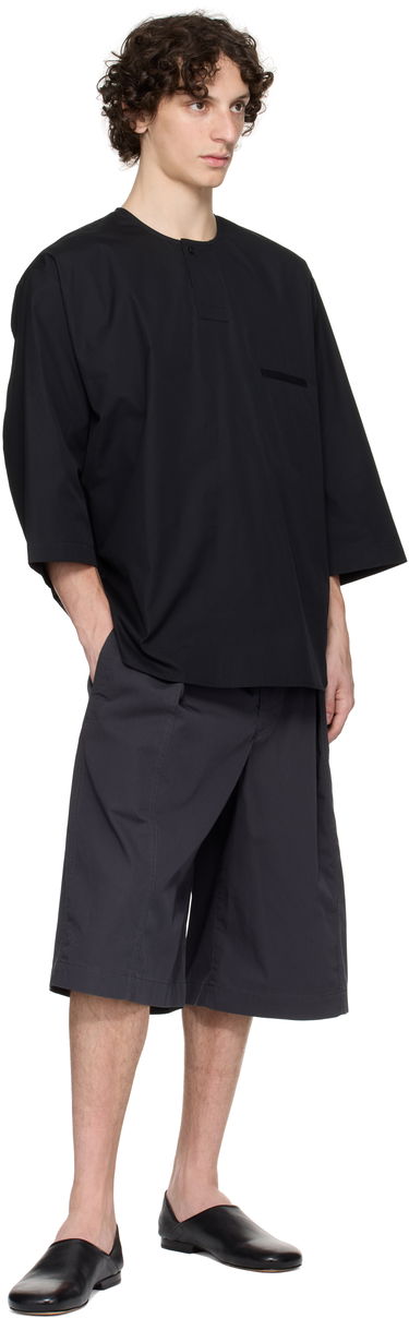 Košeľa LEMAIRE Lemaire Short Sleeve Henley Čierna | TO1326 LF839, 3