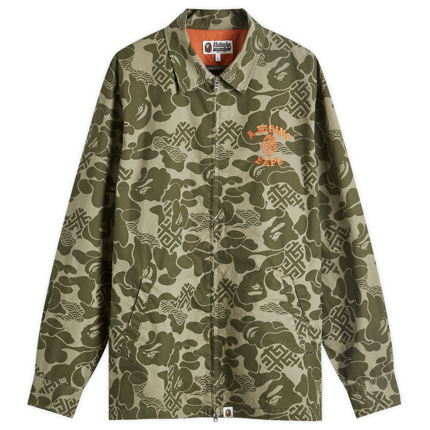Bunda BAPE A Bathing Ape Men's Asia Camo Zip Jacket in Olive Drab, Size Large | END. Clothing Zelené | 001LJK201004M-OLD, 0