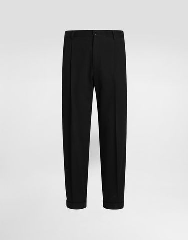 Nohavice Dolce & Gabbana Dolce & Gabbana Gabardine Double Darts Pants Čierna | GP10DTFUFNVN0000_3, 0