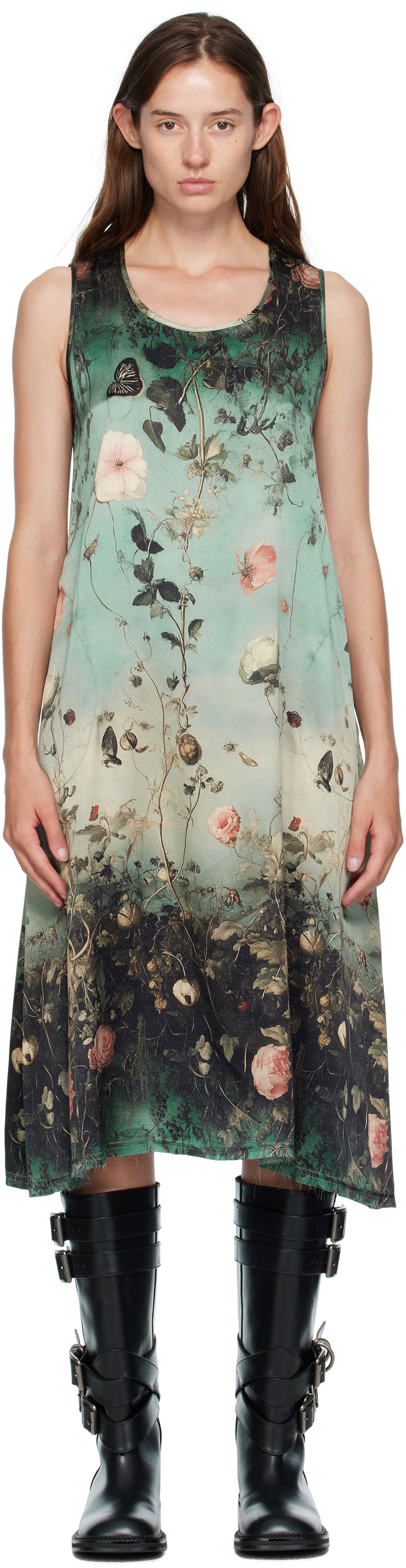 Šaty R13 R13 Sleeveless Floral-Print Midi Dress Zelené | R13WR304-R584A, 0