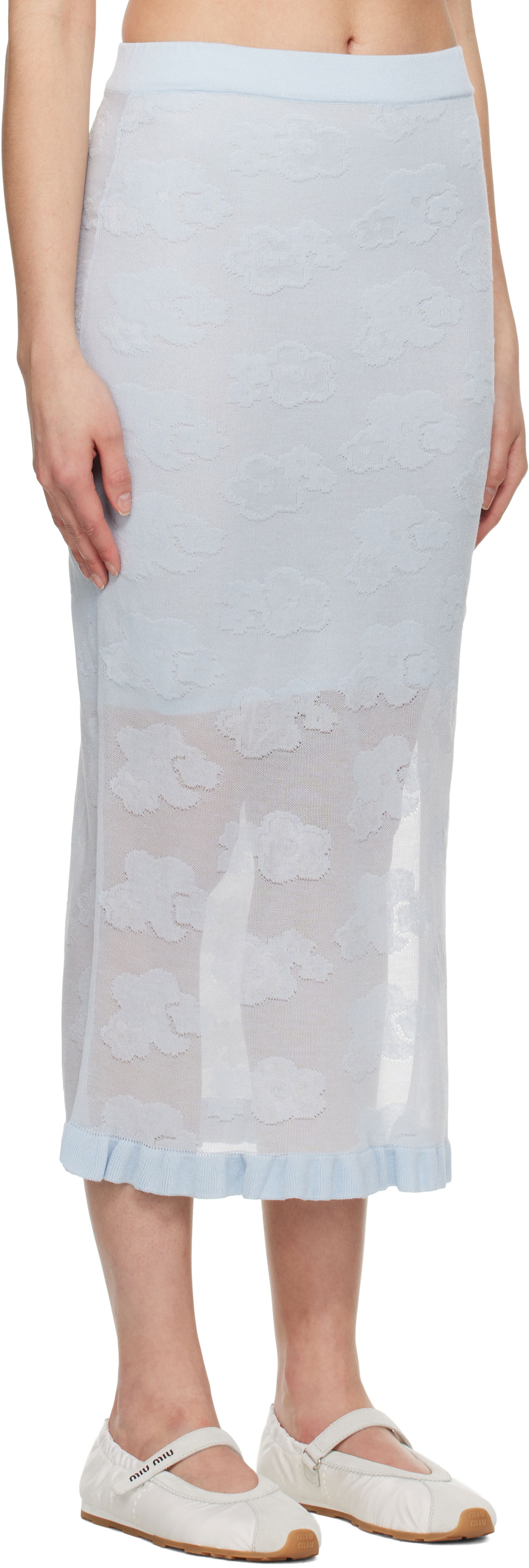 Sukňa Cecilie Bahnsen Cecilie Bahnsen Pegonia Midi Knit Skirt Modrá | 1.25KNI50005 PEGONIA SKIRT, 1