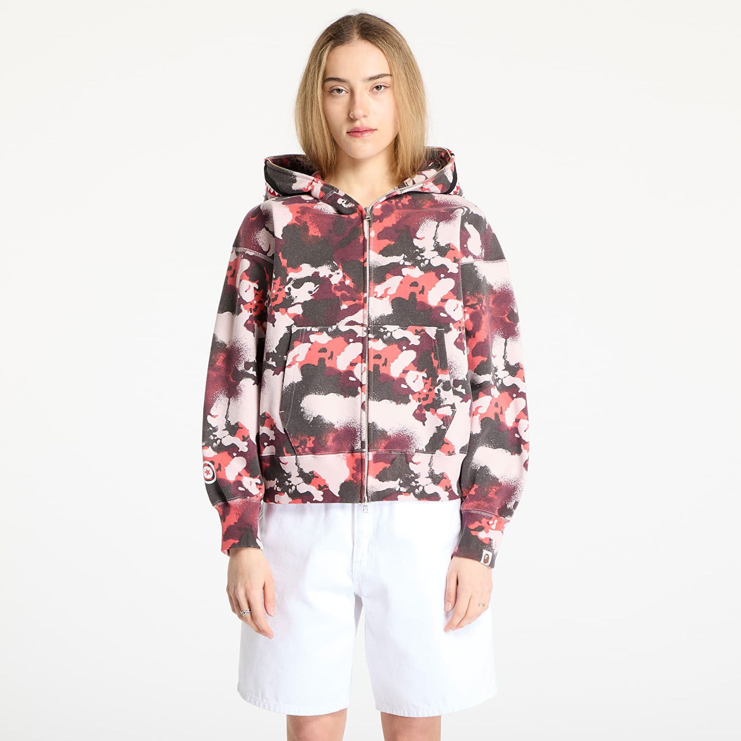 Mikina BAPE A BATHING APE Map Camo Shark Relaxed Fit Full Zip Hoodie Rôznofarebný | 001ZPL301001MRED, 1
