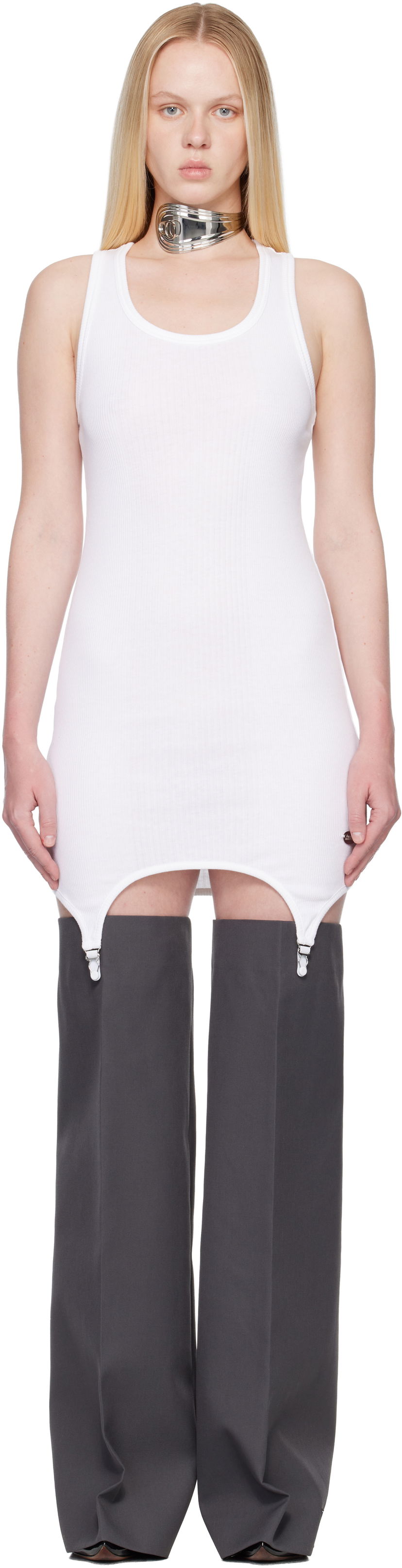 Šaty Jean Paul Gaultier 'The White Garter' Minidress Biela | 25/04-W-DR073-J014-01