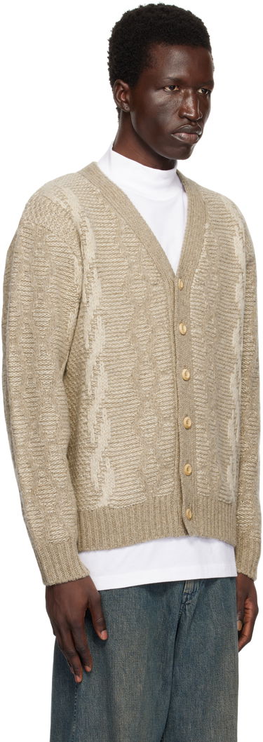 Sveter BEAMS BEAMS PLUS Heavy Cable Pattern Cardigan Béžová | 38150206156, 1