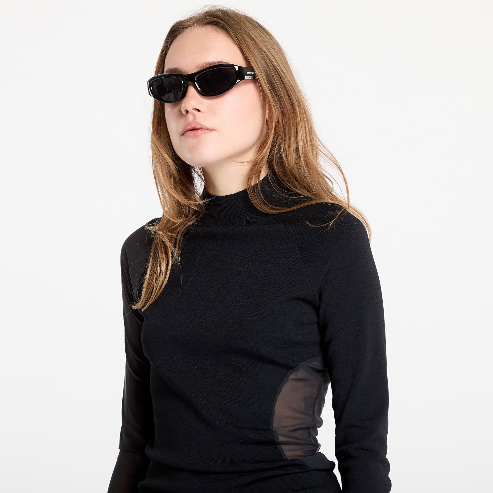 Black Long Sleeve Top With Mesh