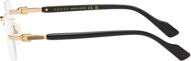 Slnečné okuliare Gucci Gold & Black Rectangular Glasses Metalická | GG1221O-001, 2
