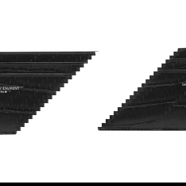 Peňaženka Saint Laurent Embossed Leather Credit Card Case Čierna | 375946 DZE0E 1000, 1