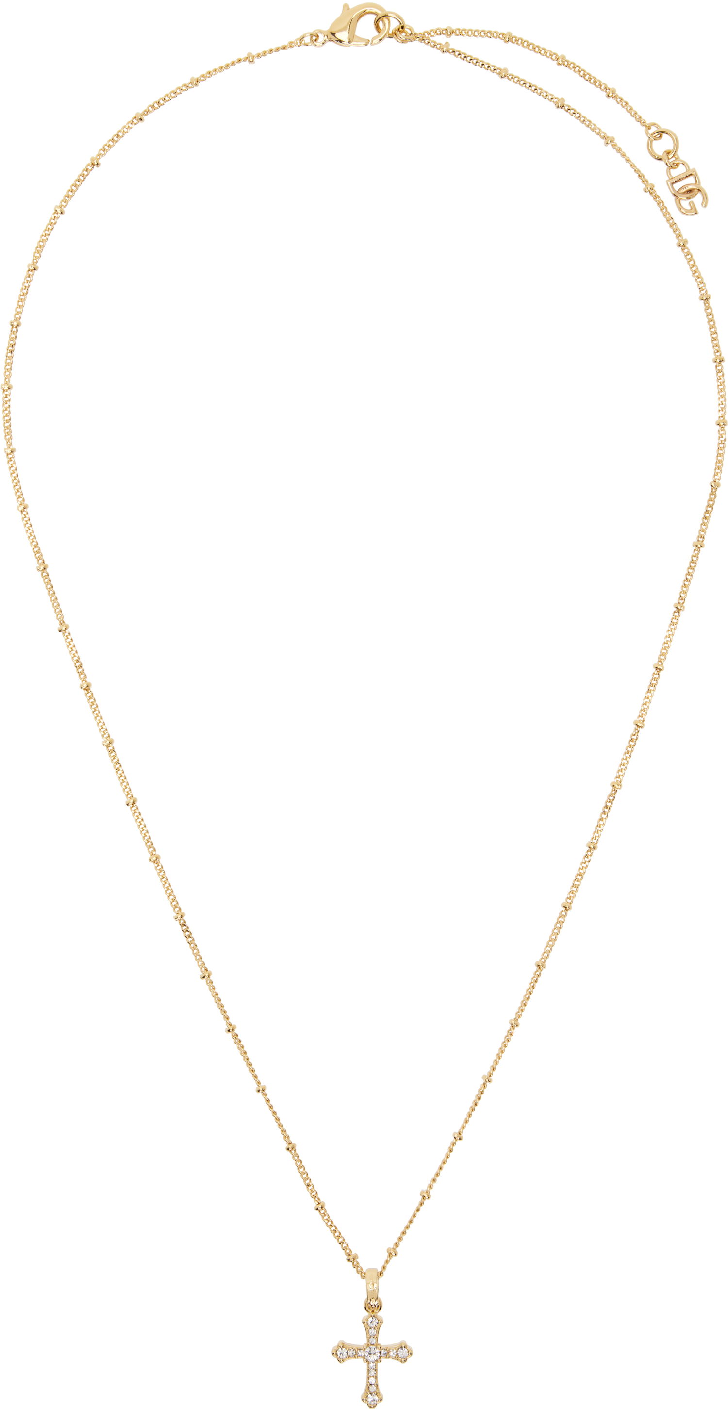 Náhrdelník Dolce & Gabbana Dolce&Gabbana Beaded Chain Cross Pendant Necklace Metalická | WNN7S1W1111, 0
