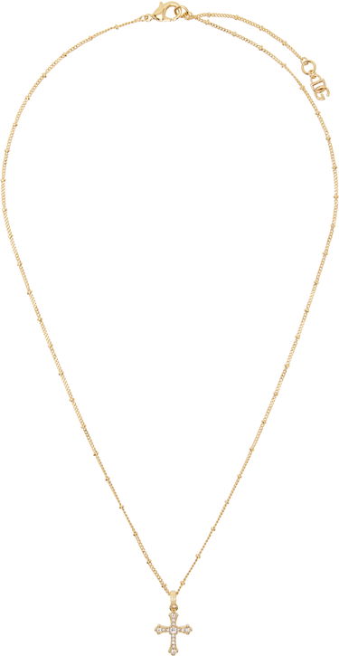 Náhrdelník Dolce & Gabbana Dolce&Gabbana Beaded Chain Cross Pendant Necklace Metalická | WNN7S1W1111, 0