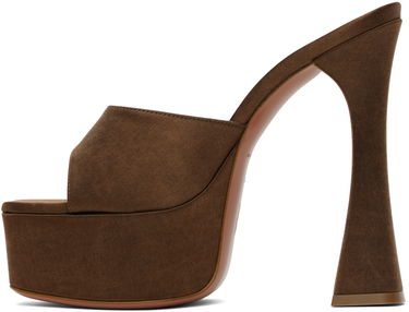 Starostlivosť o obuv Amina Muaddi Amina Muaddi Dalida Heeled Platform Sandals Hnedá | DALIDA SANDAL PLATEAU SATIN ACID, 2