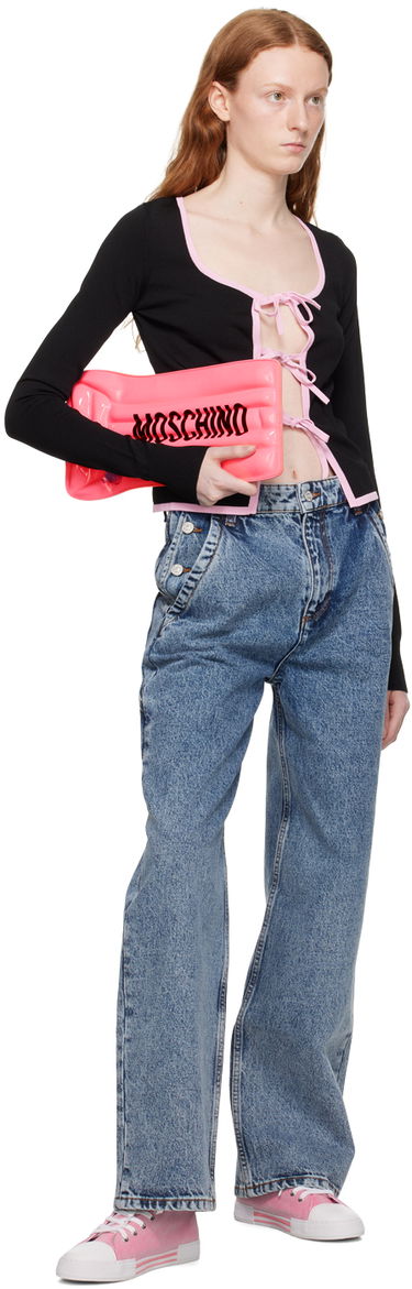 Sveter Moschino Moschino Jeans Self-Tie Cardigan Čierna | 0915 8213, 3