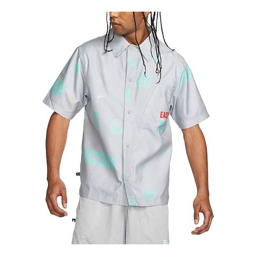 Košeľa Nike Alphabet Print Short Sleeve Shirt Šedá | DO4024-097