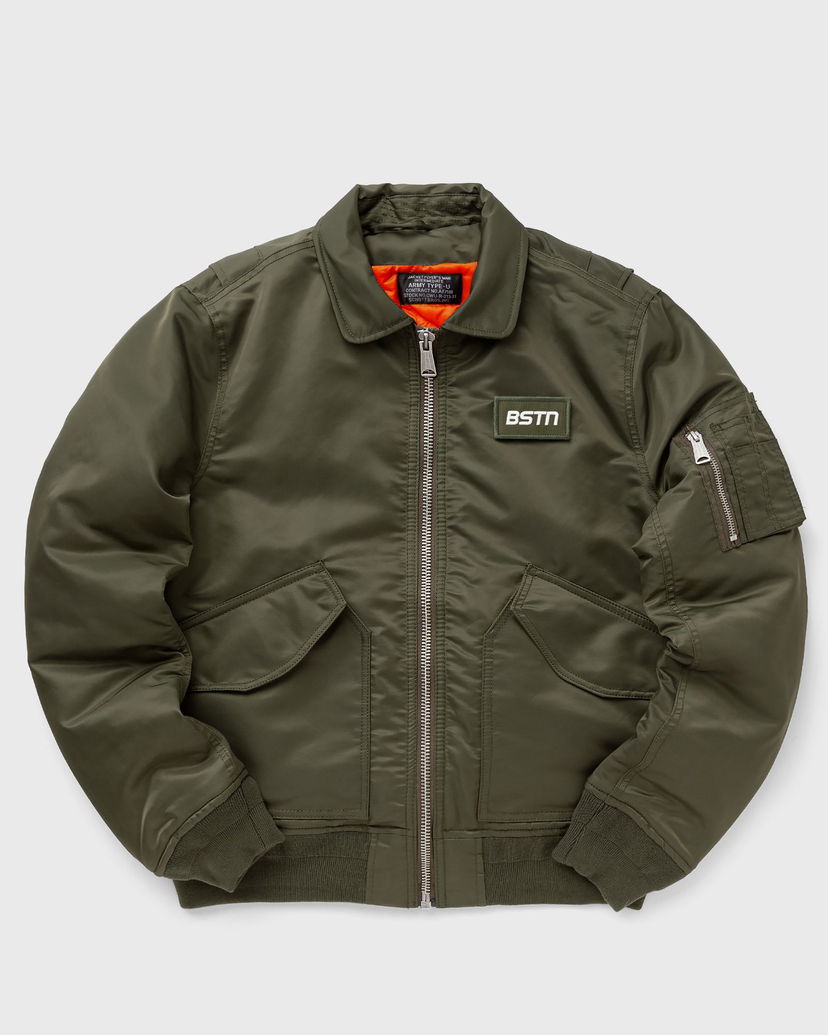 Bomber bunda Schott NYC BSTN Bomber Jacket Zelené | BSTN-210100RS-ARMY-KAKI