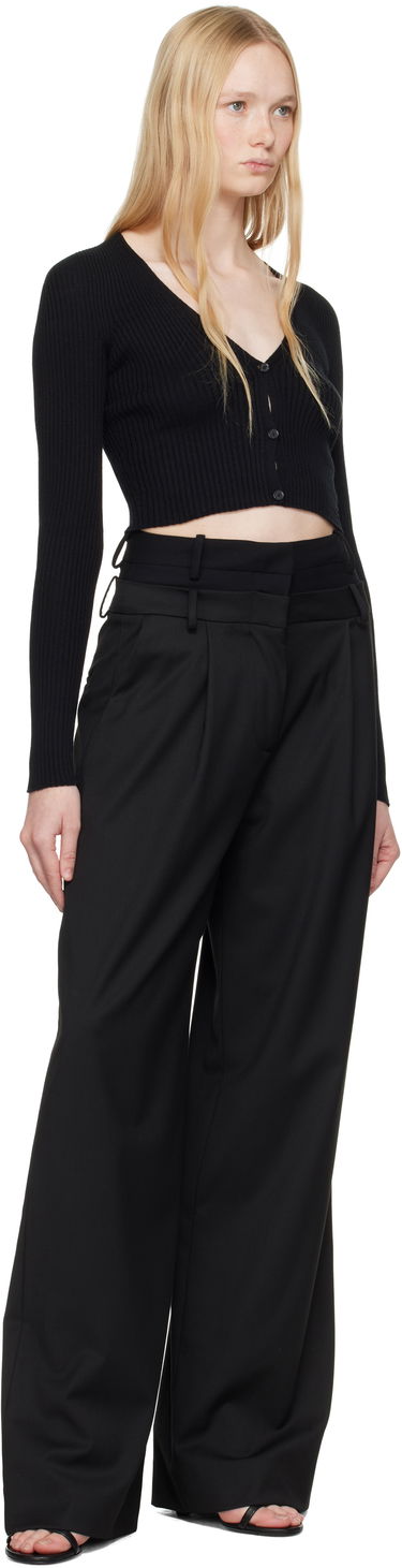 Sveter Courrèges Courrèges Rib Knit Cropped Cardigan Čierna | 225MGI034FI0049, 3