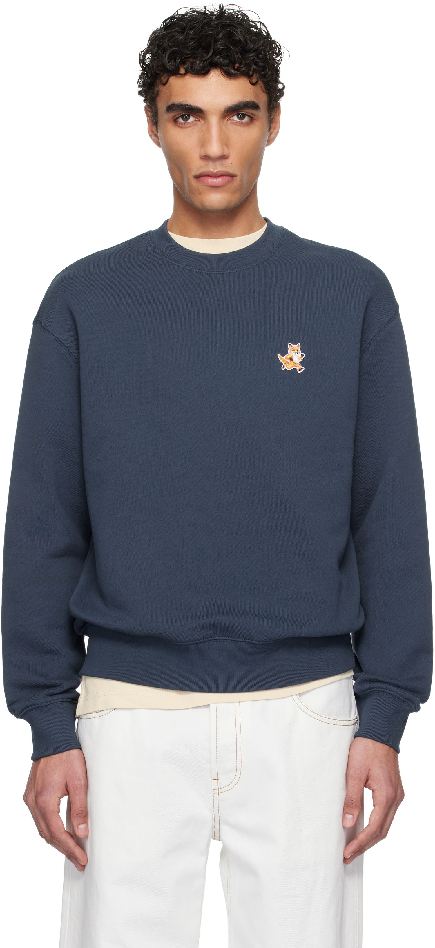 Mikina MAISON KITSUNÉ Maison Kitsuné Speedy Fox Patch Comfort Sweatshirt Navy | MM00313KM0321, 0