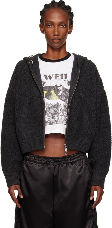Mikina We11done We11done Cashmere Knit Zip-Up Hoodie Šedá | WD-KJ2-25-641-W-CH, 0