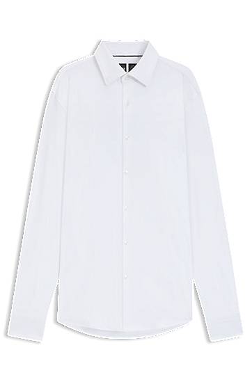 Košeľa BOSS Slim-fit shirt in brushed stretch flannel Biela | 50550068