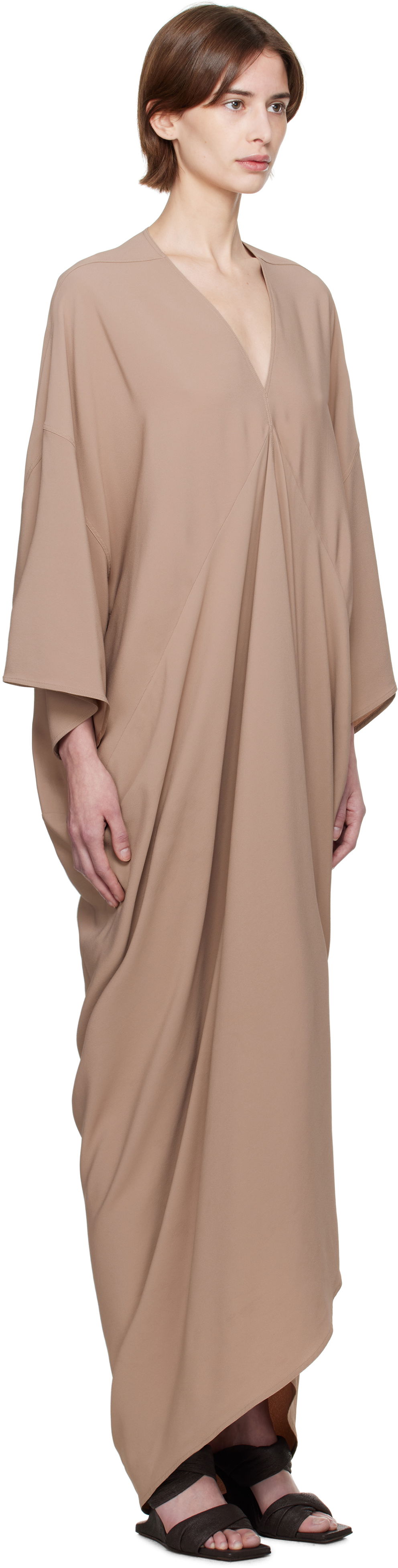 Šaty Rick Owens Rick Owens Tommykite Maxi Dress Hnedá | RP01E7507 CC, 1