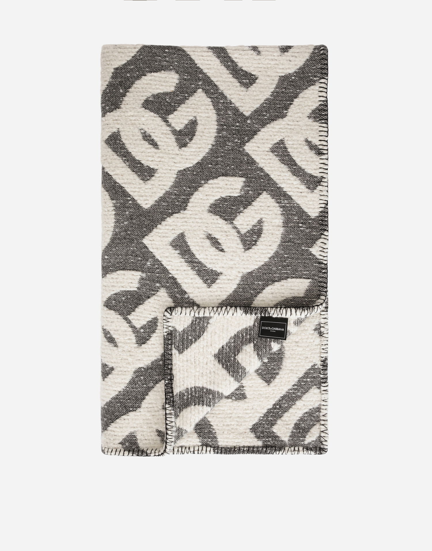 Home decor Dolce & Gabbana Wool, Silk, And Cashmere Blanket - Plaid Onesize Šedá | TCE012TCAN1U0008, 1