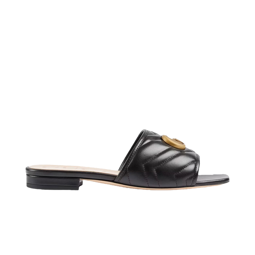 Tenisky a topánky Gucci Double G Slide Sandal 'Black' Leather Čierna | _646169 BKO60 1000