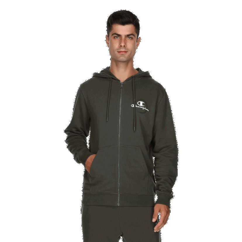Mikina Champion Full-Zip Hooded Sweatshirt with Pockets Zelené | 220875-GS543