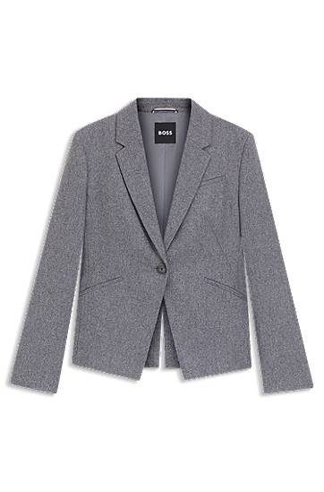 Bunda BOSS Slim-Fit Flannel Blazer Šedá | 50548754