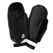 Warm Faux Fur Striped Cuff Mittens