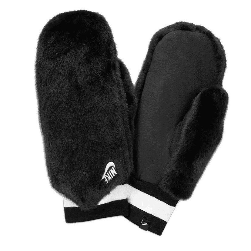 Rukavice Nike Warm Faux Fur Striped Cuff Mittens Čierna | N.100.2626.091.XS