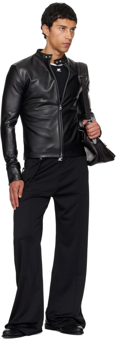 Bunda Courrèges Courrèges Faux-Leather Biker Jacket Čierna | 325CTO448PU0049, 3