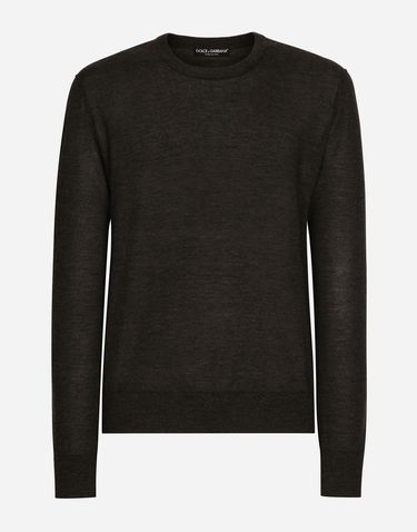 Sveter Dolce & Gabbana Dolce & Gabbana Cashmere Crewneck Sweater Hnedá | GX412TJAWLAN1254, 0