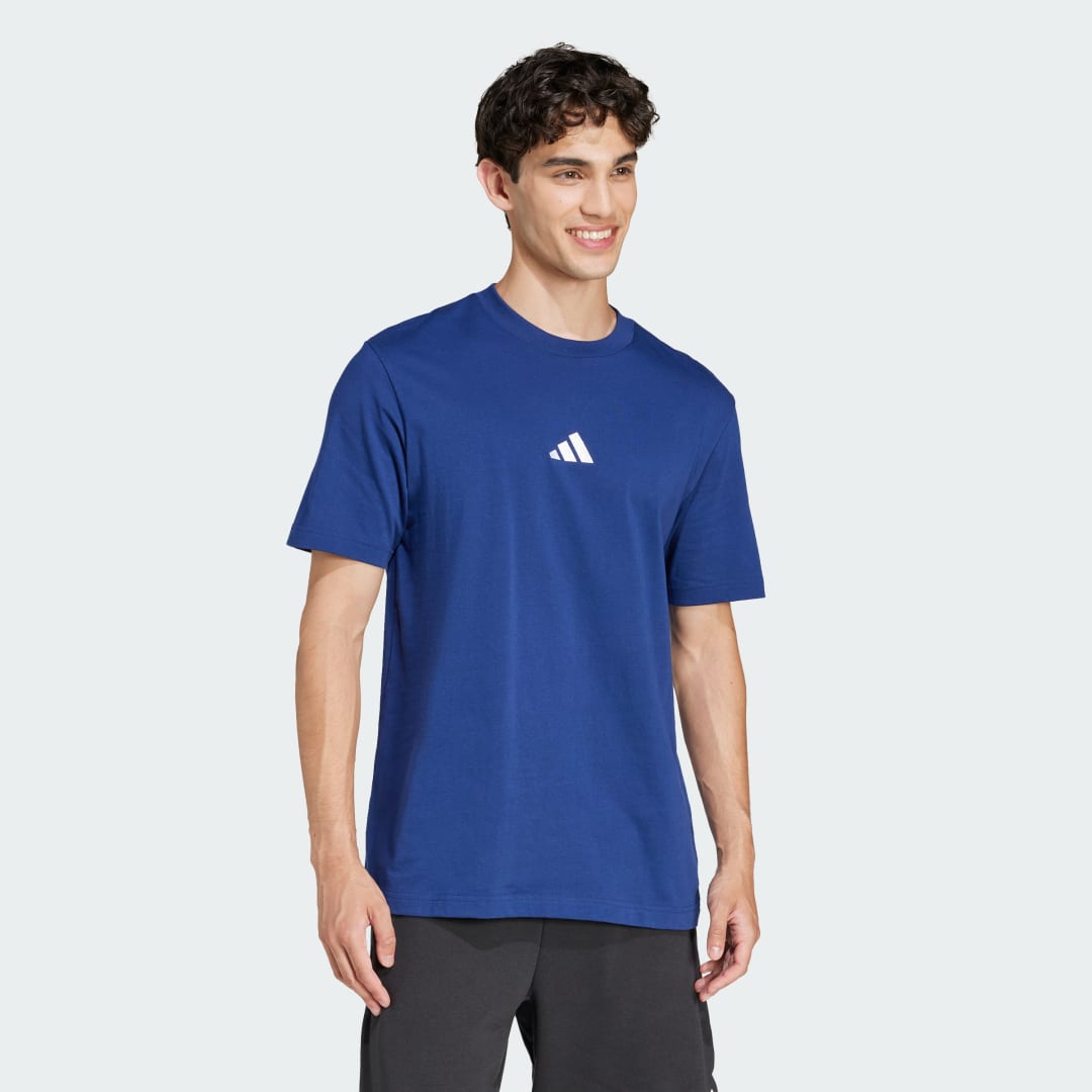 Tričko adidas Performance Essentials Small Logo Jersey T-Shirt Modrá | JF1093, 1