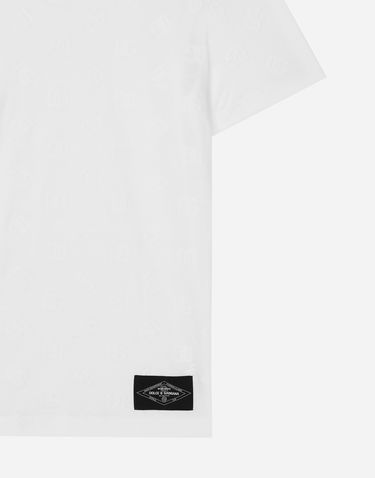 Tričko Dolce & Gabbana Dolce & Gabbana Cotton T-Shirt with All-Over DG Logo Print Biela | G8PT1TG7NWEW0800, 2