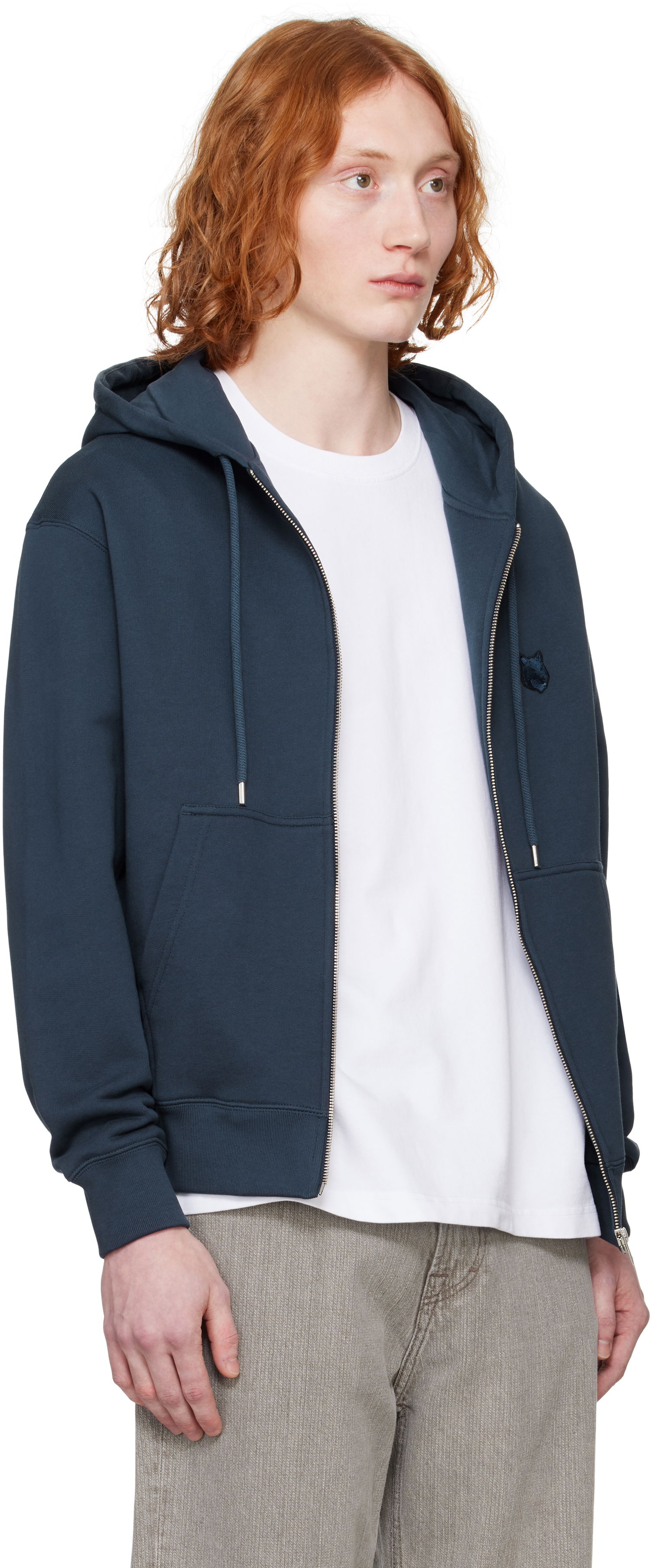 Mikina MAISON KITSUNÉ Maison Kitsuné Fox Head Zip Hoodie Navy | MM00714KM0321, 1
