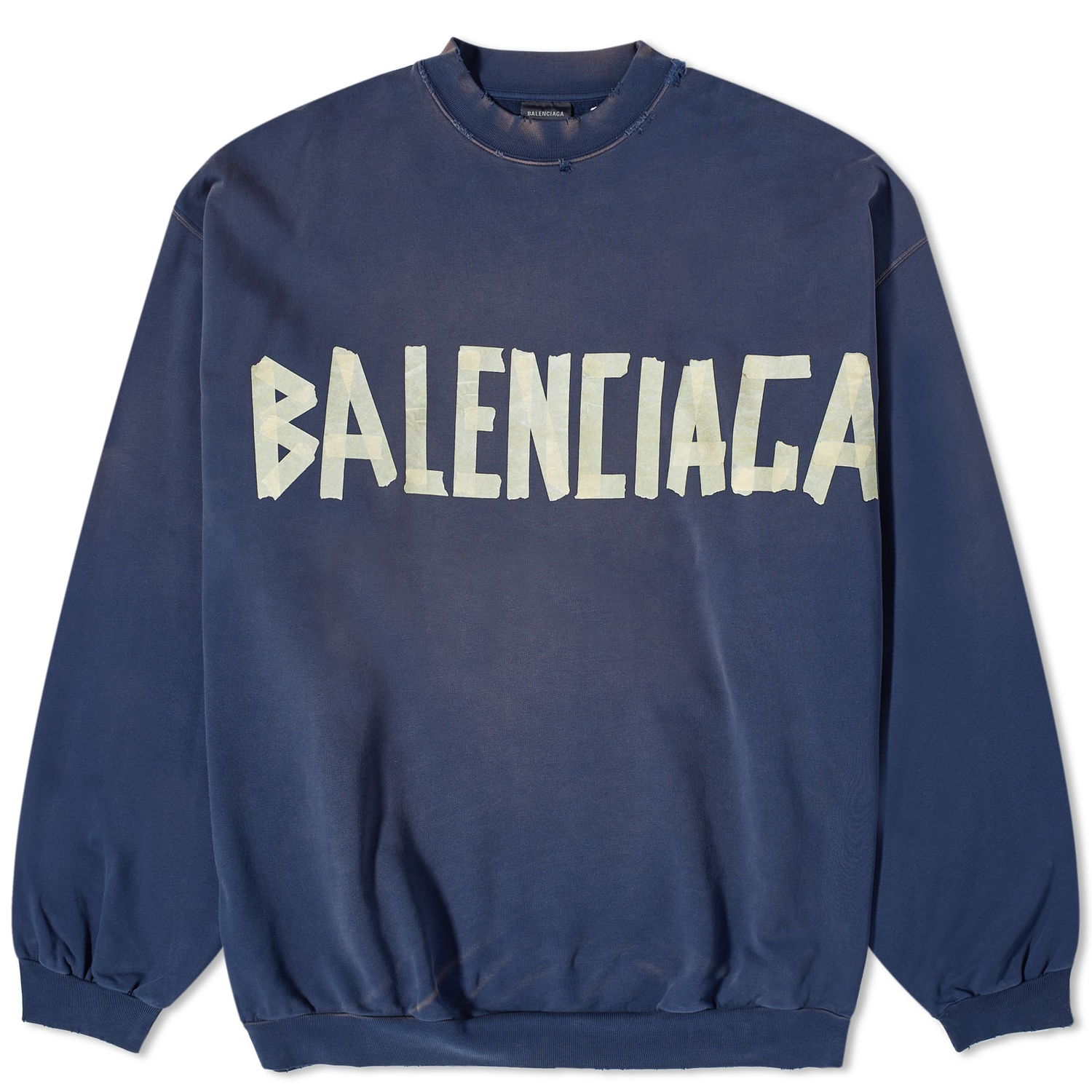 Mikina Balenciaga Tape Type Crew Sweatshirt Modrá | 744701-TOVB1-4140, 0