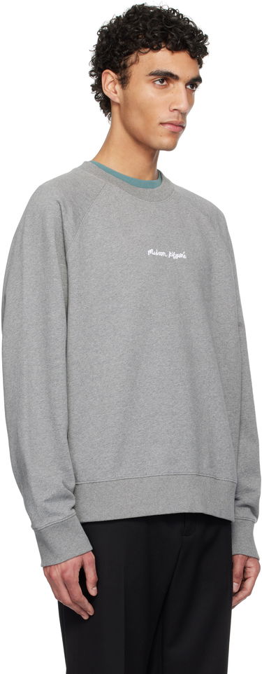 Sveter MAISON KITSUNÉ Maison Kitsuné Oversize Raglan Sweatshirt with Embroidery Šedá | OM00309KM0001, 1
