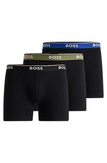 Boxerky BOSS Three-pack of stretch-cotton boxer briefs with logos Čierna | 50531691