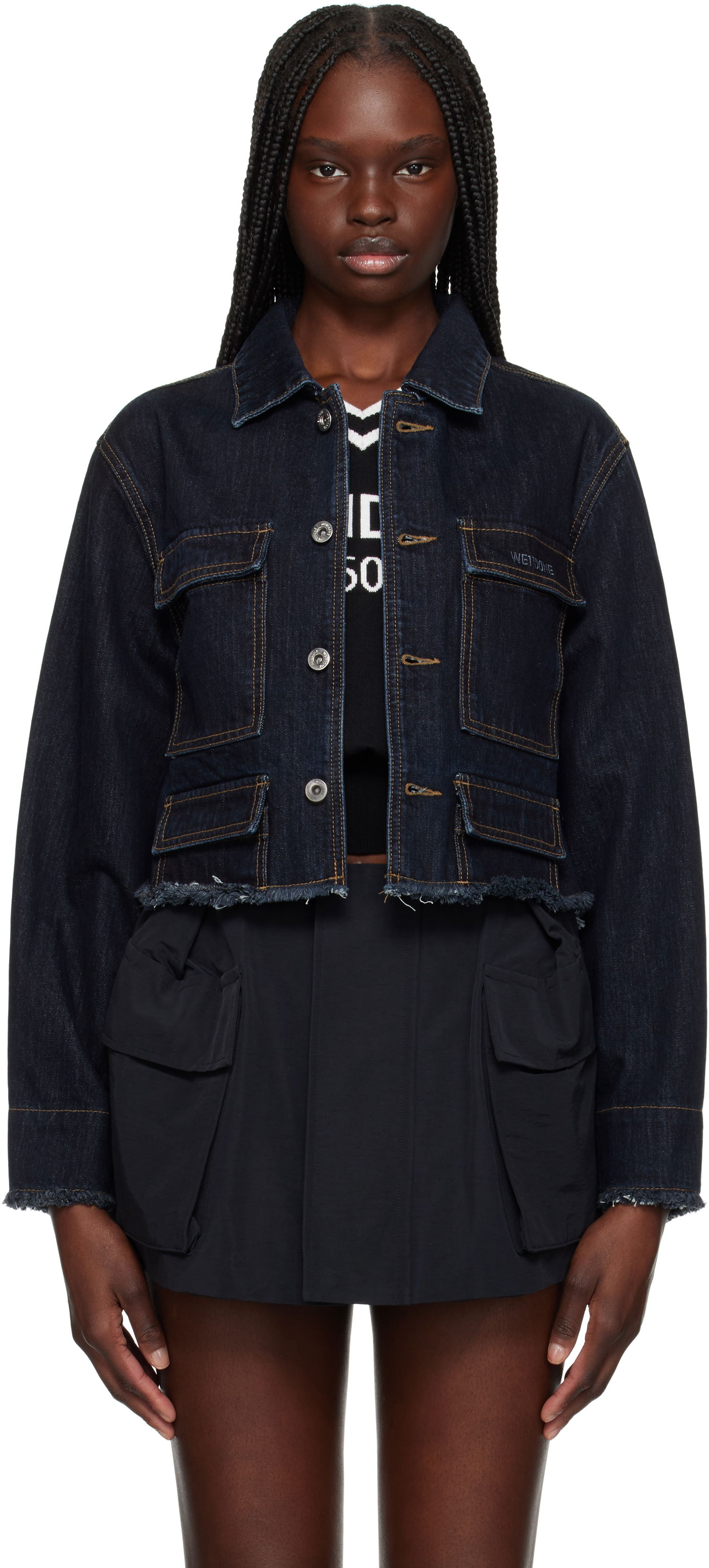 Bunda We11done We11done Cropped Denim Jacket Modrá | WD-DJ1-25-301-W-BL, 0