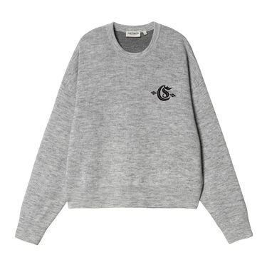 Sveter Carhartt WIP Embroidered Logo Knit Sweater Šedá | I034391_5, 0