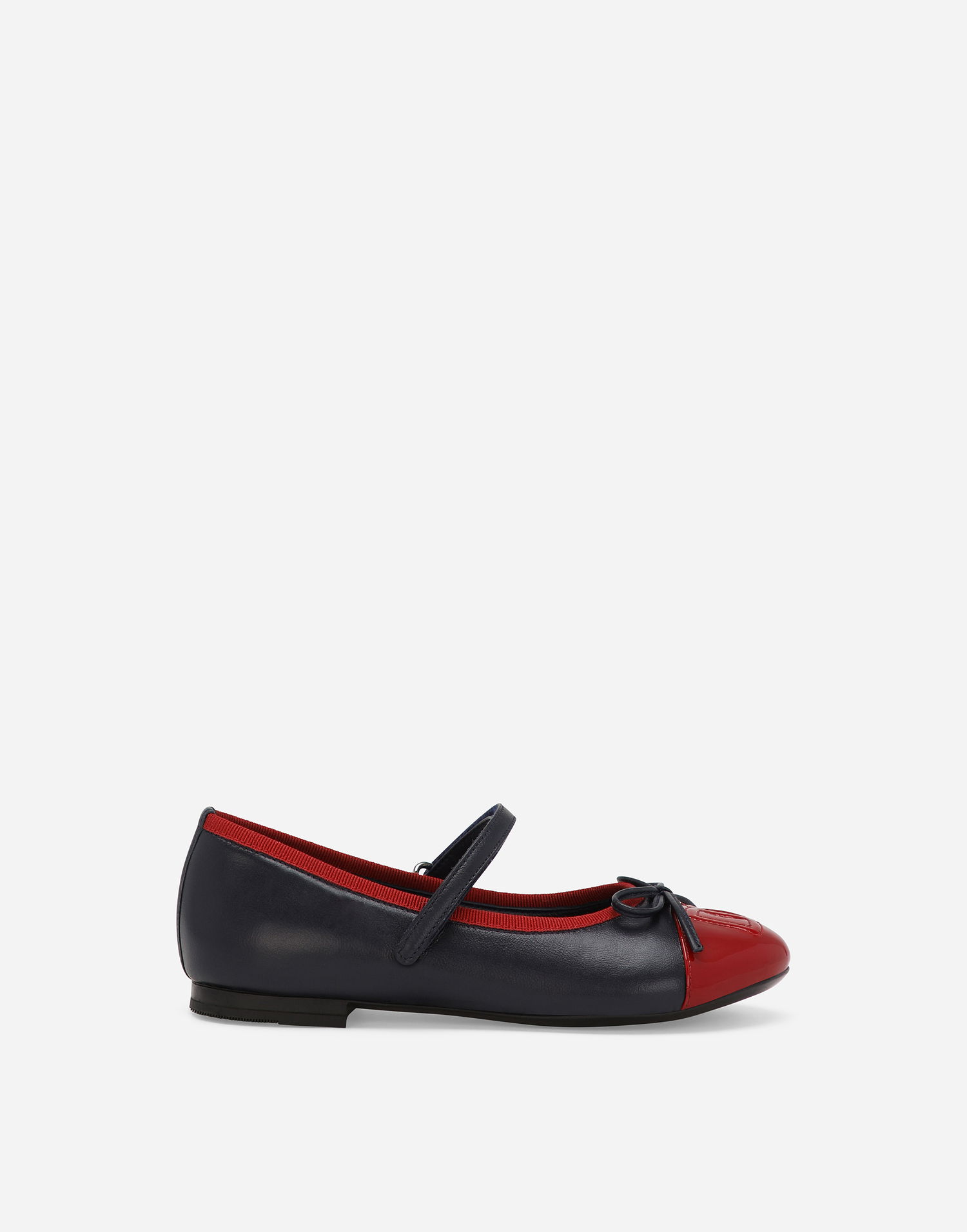 Tenisky a topánky Dolce & Gabbana Calfskin and Patent Leather Ballet Flats with Bow Navy | D11273A792489919, 0