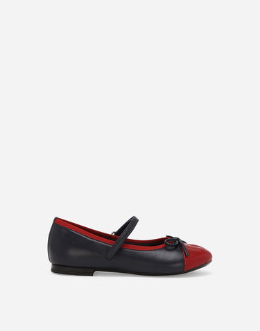 Tenisky a topánky Dolce & Gabbana Calfskin and Patent Leather Ballet Flats with Bow Navy | D11273A792489919, 0