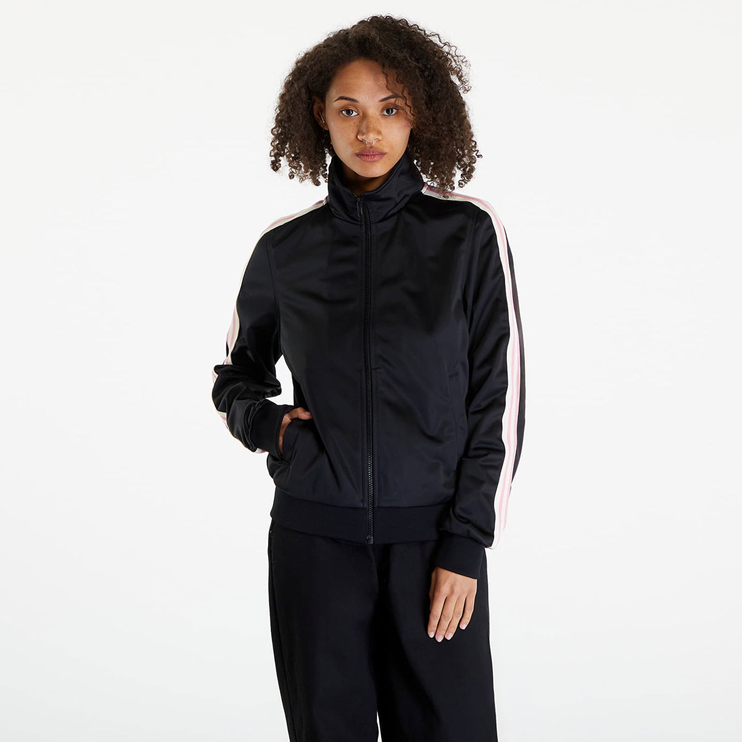 Mikina Urban Classics Ladies Retro Track Jacket Black Čierna | TB6189-00007, 0