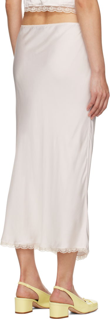 Sukňa GUIZIO Guizio Kahli Lace-Trimmed Midi Slip Skirt Béžová | F24304W022, 2