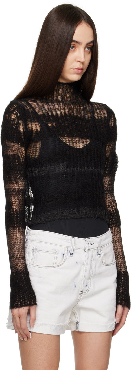 Sveter rag & bone Lillian Open-Knit Sweater Čierna | WAS22FS048FW48, 1