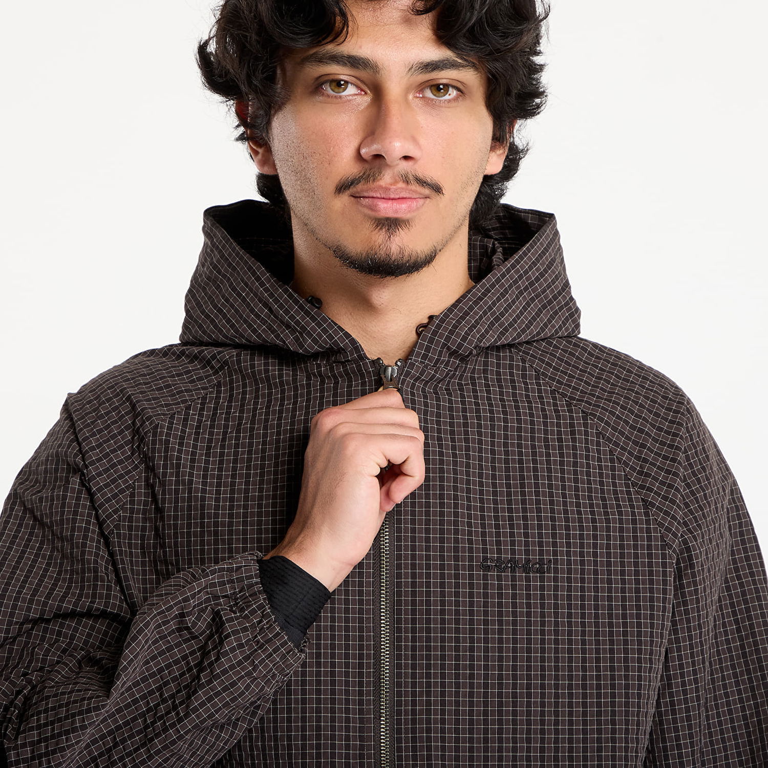 Bunda GRAMICCI Gramicci Northside Plaid Hooded Jacket Hnedá | G5FM-J009 DEEP BROWN, 1