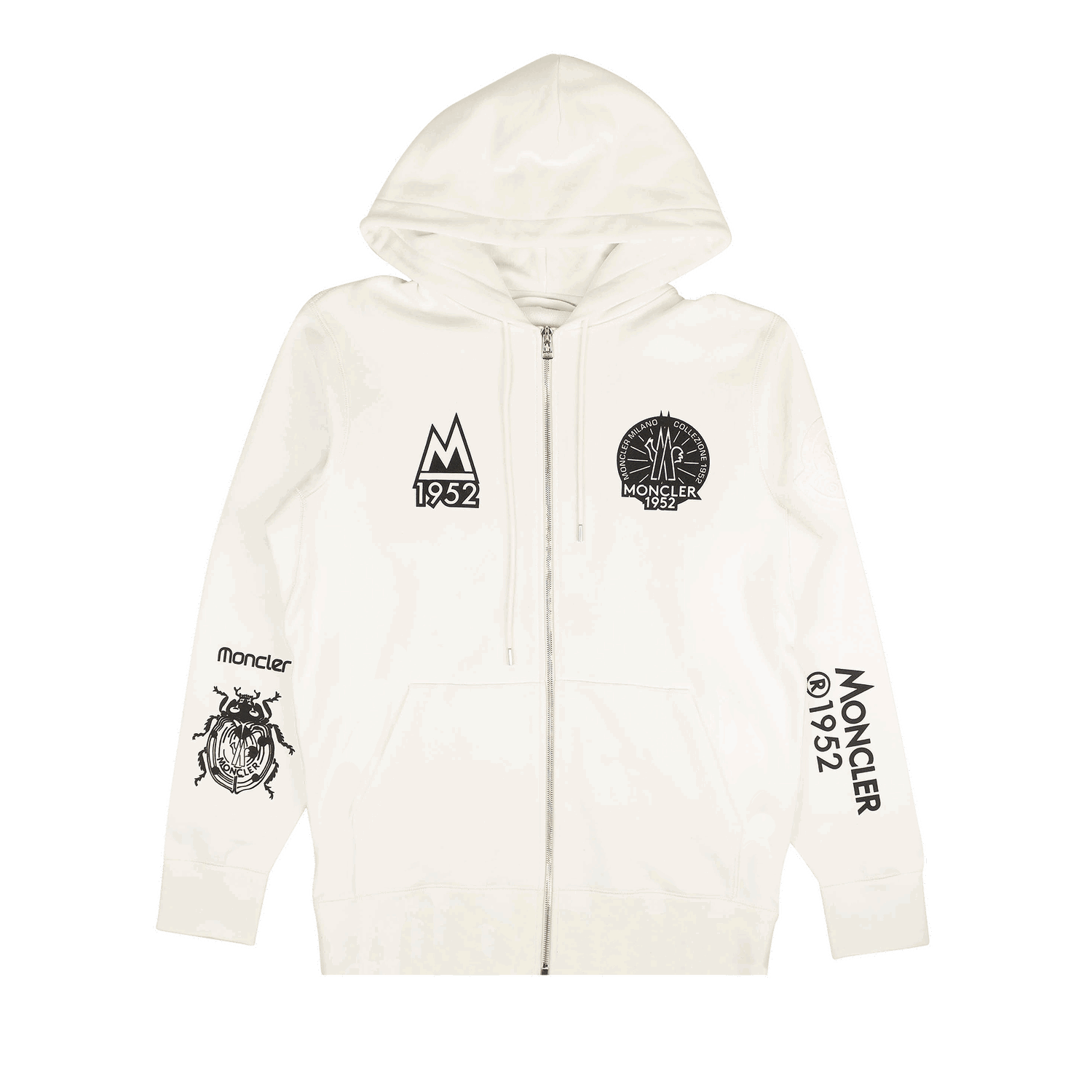 Mikina Moncler Zip Up 1952 Logo Hoodie Biela | G20928G00003809KX 001, 0