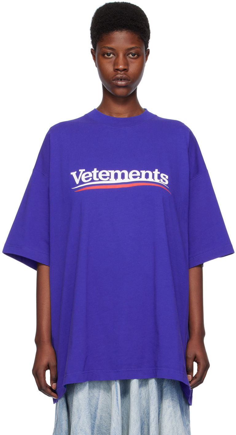 Tričko VETEMENTS Campaign T-Shirt Modrá | UE64TR440N