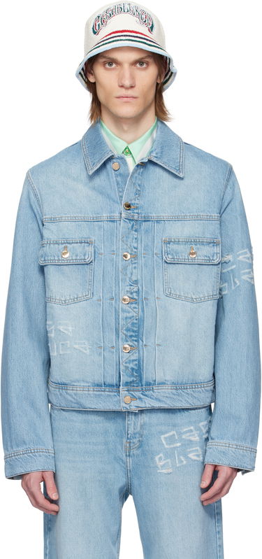 Bunda Casablanca Casablanca Graffiti Distressed Denim Jacket Modrá | MS25-JK-343-01, 0