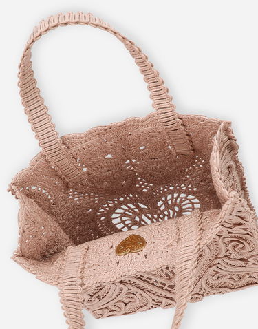 Tote bag Dolce & Gabbana Dolce & Gabbana Small Cordonetto Lace Tote Bag Ružová | BB6926AW71780098, 3