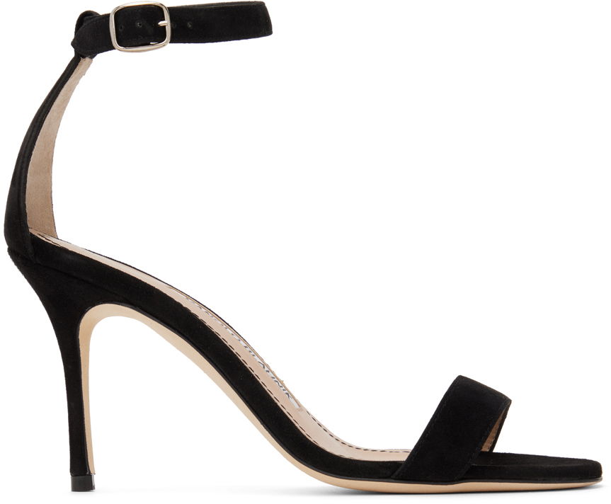Oblečenie Manolo Blahnik Manolo Blahnik Chaos Suede Heeled Sandals Čierna | 9XX-0740, 0